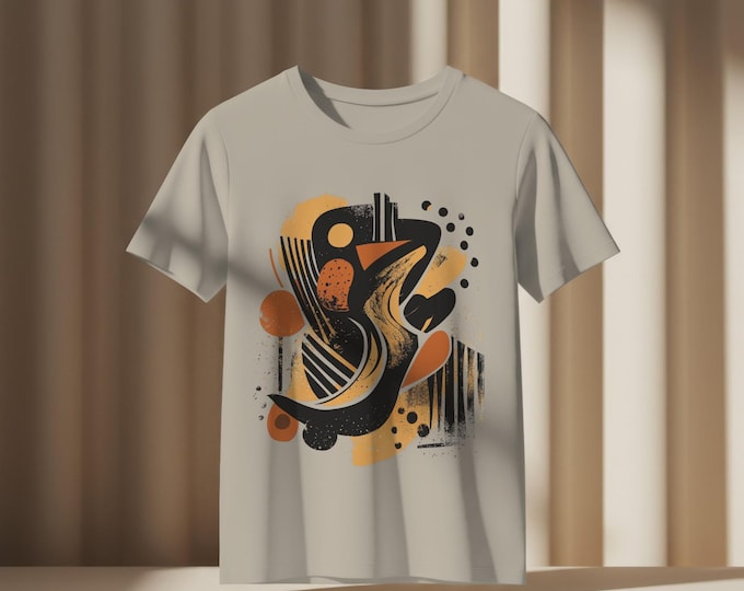 Abstract Earthy Shapes Unisex Tee, Raw Rebellious Energy T-Shirt, Earthy Tones Graphic Tee, Unisex Abstract Tee, Edgy Shapes Cotton Tee