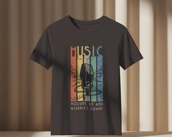 Retro Music Graphic Tee, Vintage Microphone Shirt, Music Lover Gift, Grunge Music Tee, Unisex Band Tee, Music Festival Shirt, Musician