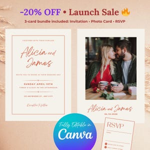 Faire-part de mariage en terre cuite et modèle RSVP • Ensemble d'invitations en toile bohème • Lot de mariage rustique imprimable • Téléchargement immédiat