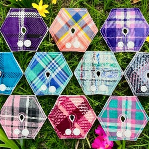 10 pack g/j tube, Feeding tube pads , Gtube covers, AMT button pads, Mic-key button pads Plaid