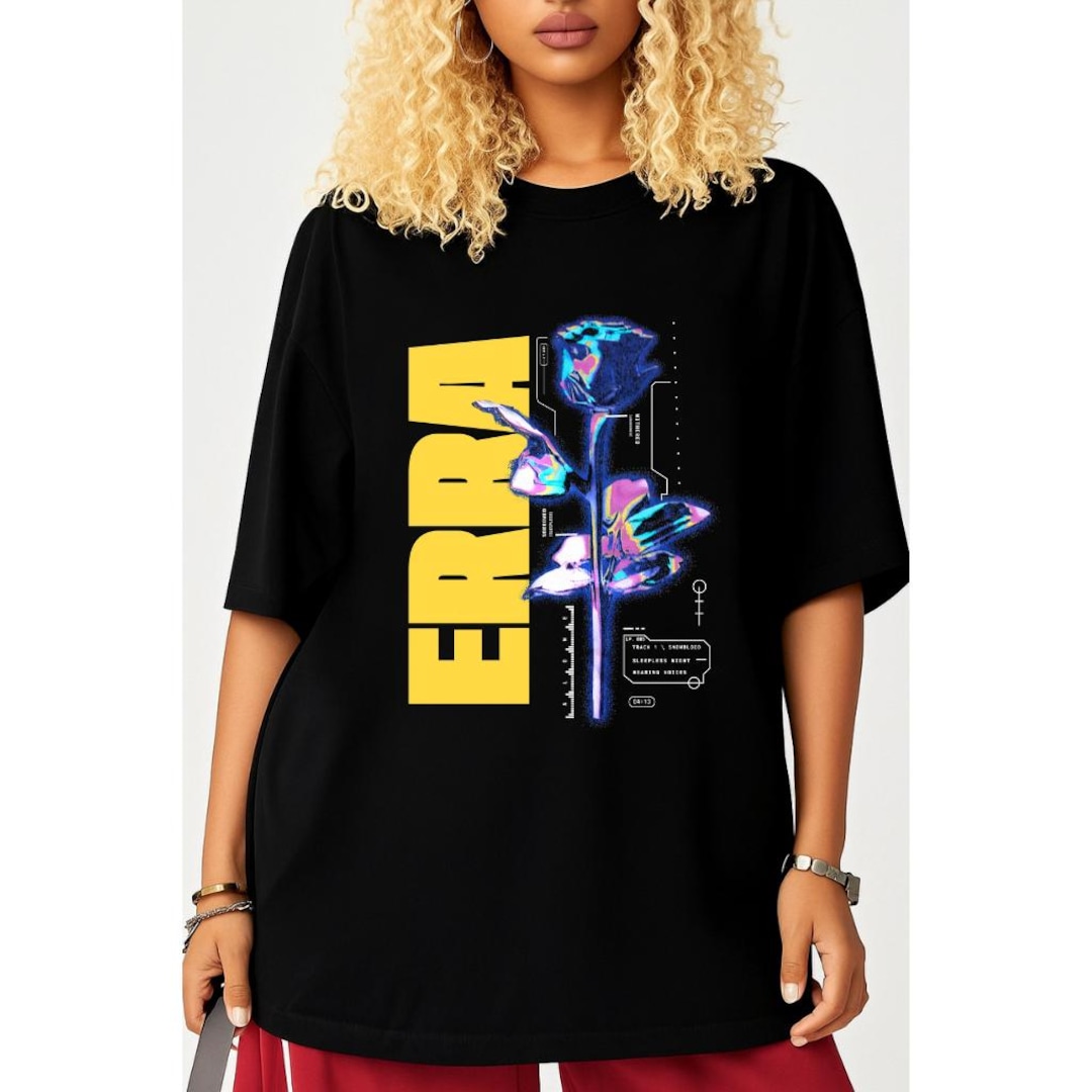 Erra Erra Inspired Band Tee, Rose Graphic Metalcore Shirt, Unisex Black T ...
