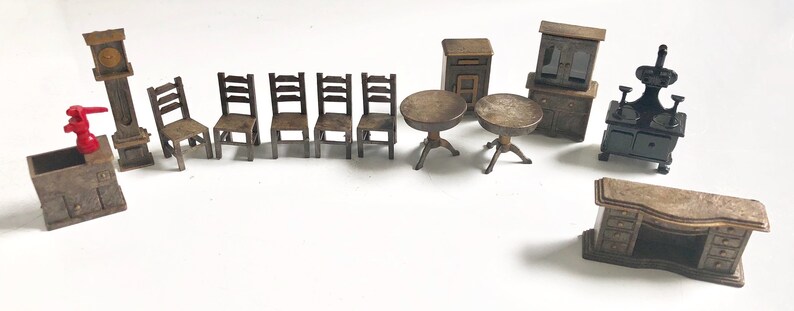 vintage miniature dollhouse furniture