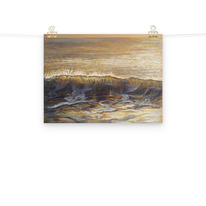 Photo Paper Poster - Golden Sea – High Quality Frameless Ocean Wall Art Print