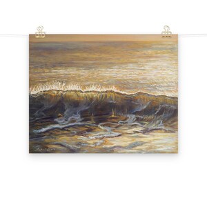 Photo Paper Poster - Golden Sea – High Quality Frameless Ocean Wall Art Print