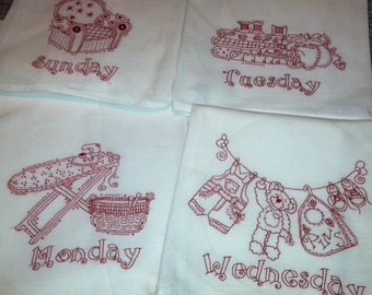 Busy Week 7 days of  Dish Towels pattern