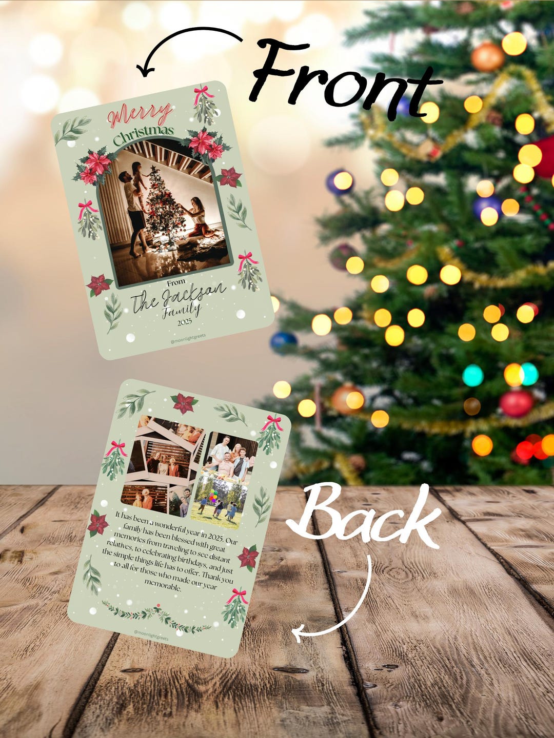 Editable Christmas Card Template | Family Photo, Holiday 2025 (canva ...