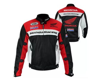 Lightweight Honda Motorbike Riding Jacket All Seasons Motorcycle Racing Jacket Mesh Fabric Biker Jacket CE Approved Armors Gift for him