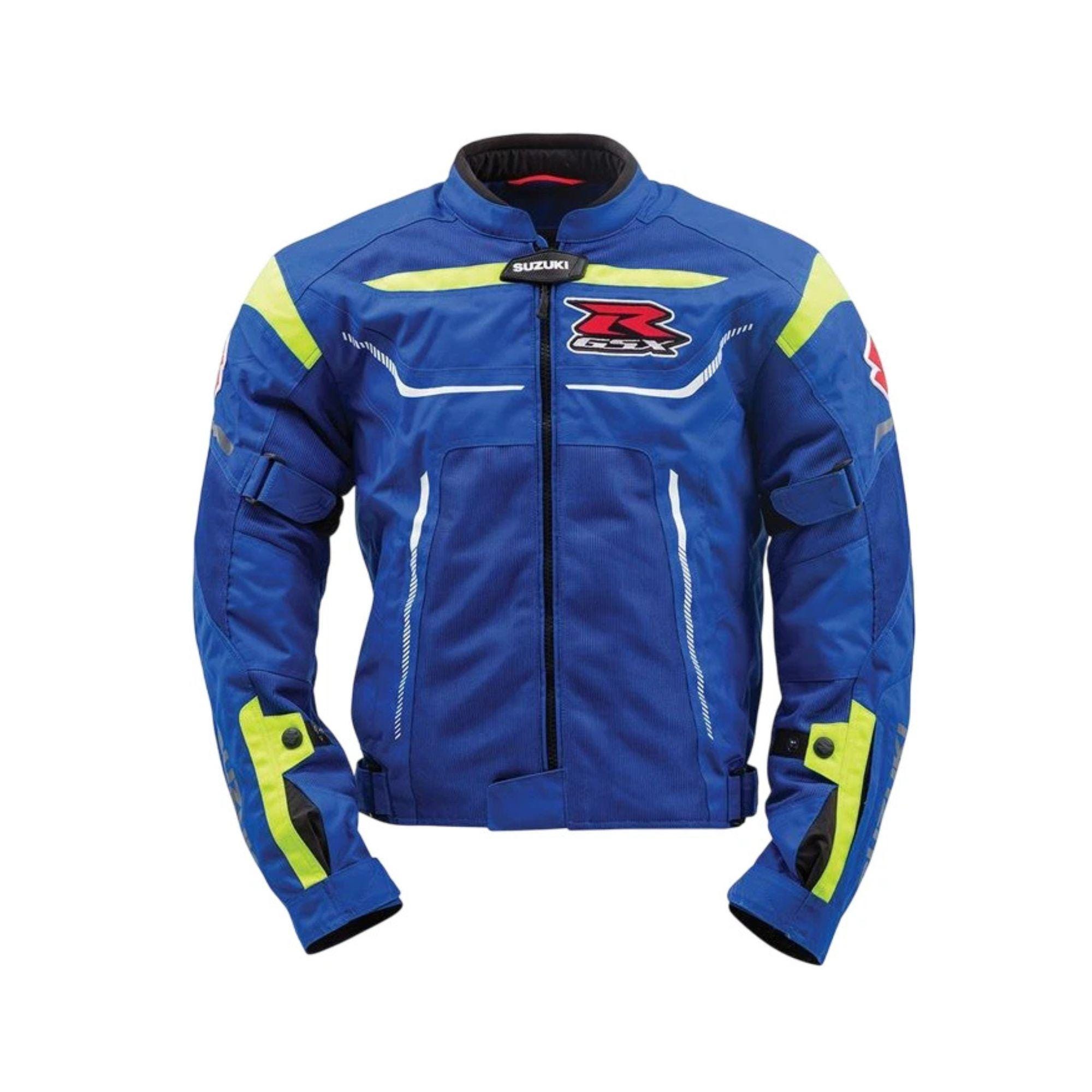 Lightweight Breathable Suzuki Motorbike Riding Jacket Removable Lining Mesh Fabric Biker Jacket  Armors Gift for him
