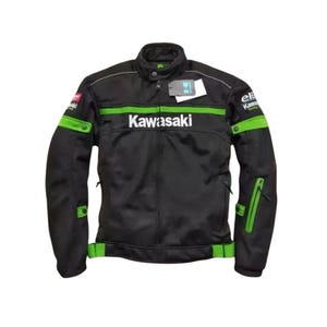 All Season Kawasaki Motorbike Riding Jacket Mesh Fabric Motorcycle Racing Kawasaki Jacket Lightweight Windproof Biker Jacket Gift for him