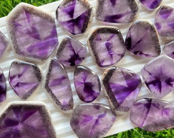 Nuevo lote al por mayor de cabujones de amatista Trapiche en rodajas, selección aleatoria, a precio muy económico, ideal para la fabricación de joyas.