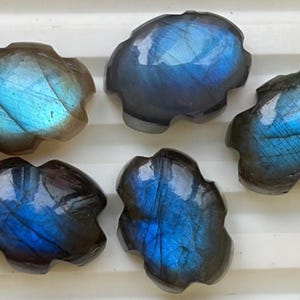 Nya 12 x 16 mm blå labradorit molnformade stenar, 5 st. lot för smyckestillverkning