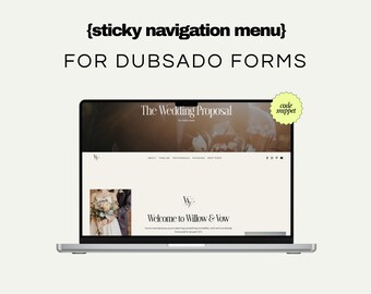 Fragmento de código del menú de navegación fijo de Dubsado con enlaces a redes sociales