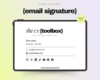 Código de firma de correo electrónico HTML: Diseño profesional con clics (compatible con Gmail y Dubsado)