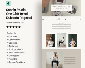 Plantilla de propuesta Dubsado de Sophia Studio / Formularios Dubsado / Propuesta Dubsado / Plantilla de propuesta Dubsado / Propuesta de negocio basada en servicios