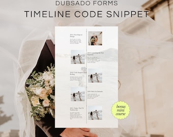 Fragmento de código para una línea de tiempo paralela con imágenes / Dubsado / Showit / Wordpress / Kajabi