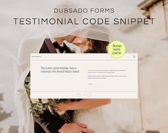 Fragmento de código para banner de testimonios (estilo 2) / Dubsado / Showit / Wordpress / Kajabi