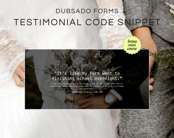 Fragmento de código para banner de testimonios (estilo 3) / Dubsado / Showit / Wordpress / Kajabi
