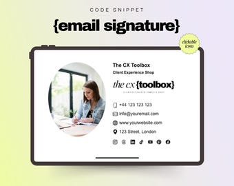 Código de firma de correo electrónico HTML: Diseño profesional con clics (compatible con Gmail y Dubsado)