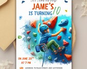 Rock Climbing Birthday Invitation: Editable Digital Party Invite (5x7" Template, PDF/JPEG Download)