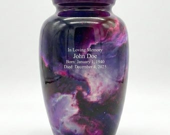 Urna de cremación Galaxia Cósmica para cenizas humanas: urna funeraria personalizada para adultos y recuerdo.