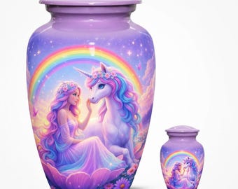 Einhorn-Urne für Asche, Frauen-Gedenkurne für Erwachsene und Baby-Urne