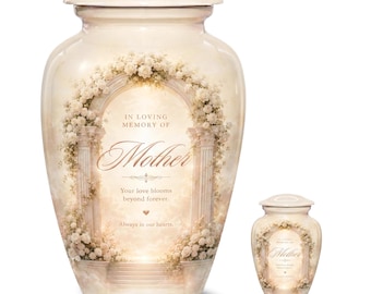 Urna funeraria conmemorativa en forma de arco floral para la Madre – Urnas funerarias para cenizas, para adultos y como recuerdo.
