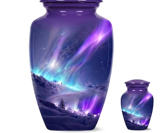 Urna funeraria Aurora Boreal para cenizas humanas - Urnas conmemorativas - Para adultos y recuerdos