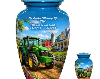 Urna funeraria para cenizas de agricultor - Urnas conmemorativas de tractor para papá - Para adultos y recuerdos