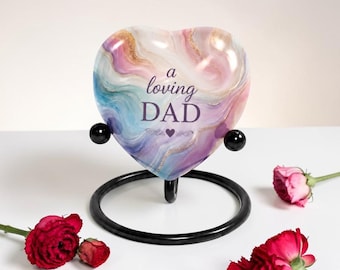 Personalized Heart Cremation Urn for Ashes, Marble Finish Memorial Urns , Adult and Keepsake