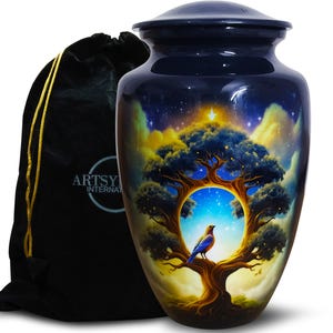 Heaven Tree Cremation Urns for Human Ashes – Decorative Urn for Ashes Adult Male & Female – Large 200 Cube Inches Purple for Men and Women