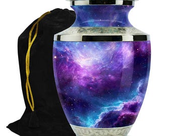 Urna de cremación Galaxia Cósmica para cenizas de adultos: Urna decorativa/Urnas funerarias conmemorativas