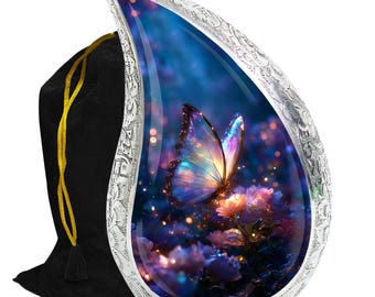 Teardrop Butterfly Cremation Urn for Human Ashes, Funeral Memorial Urns , Adult Male and Female
