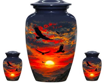 Urna de cremación Eagle para cenizas: urnas conmemorativas personalizadas, para adultos y de recuerdo.