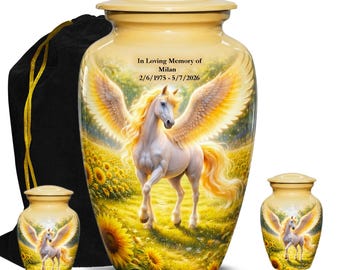 Urna de cremación Pegasus para cenizas, urnas conmemorativas, para adultos y como recuerdo.