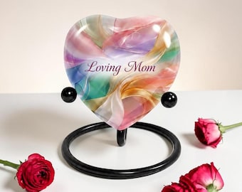 Personalized Heart Cremation Urn for Ashes, Marble Finish Memorial Urns , Adult and Keepsake
