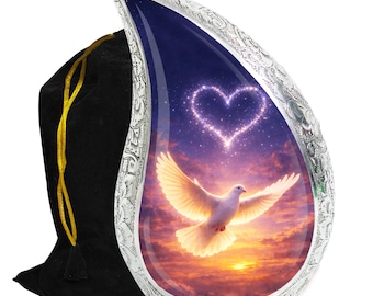 Teardrop Dove Cremation Urn for Human Ashes, Funeral Memorial Urns , Adult Male and Female