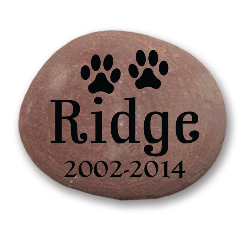name and dates Personalized with paw prints