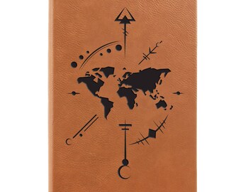 Leather Journal-Compass Rose W/World 31683