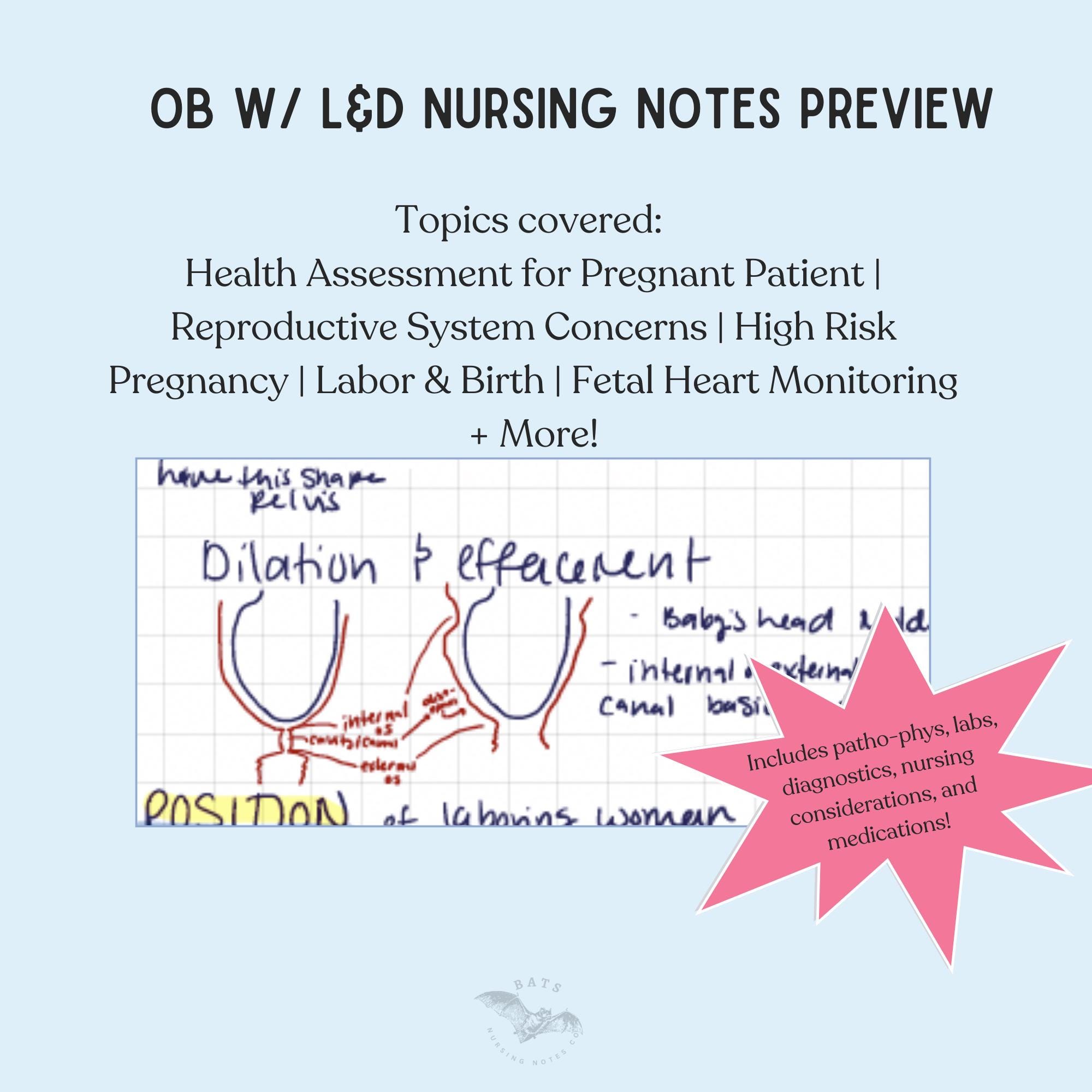 Ob Notes.pdf OB Peds Nursing Notes Bundle: Handwritten NCLEX Study Guides (PDF ...