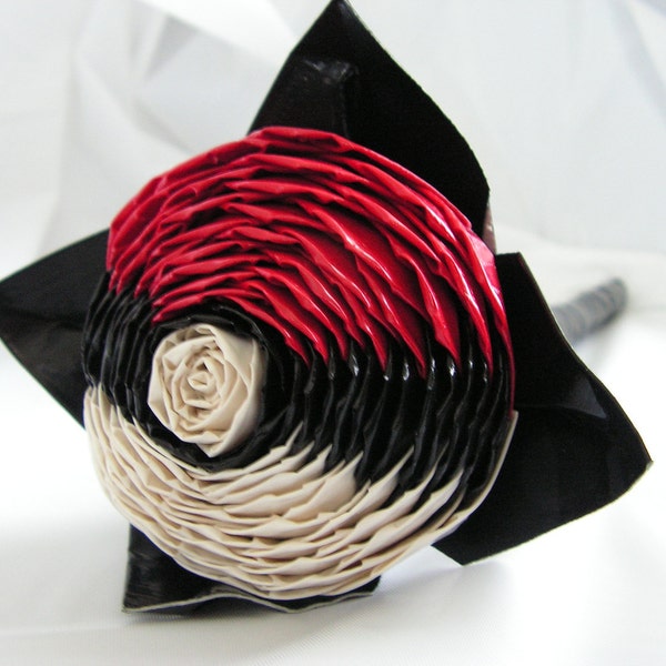 Black Stem Duct Tape Pokeball Rose