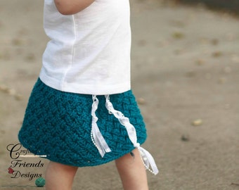 Crochet Pattern - Diagonal Weave Skirt, Sizes Doll/Preemie through Child 12, PDF crochet pattern instant download