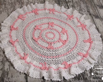 Crochet Pattern - Rings of Ribbon Spring Afghan, Rug, Infant or Toddler size, 49 inch round blanket, PDF Instant Download crochet pattern