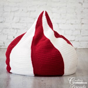 Peppermint Kiss Beanbag Crochet Pattern: Easy Kid's Pouf (PDF Instant Download)