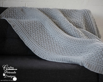 Cabled Zig Zag Throw Crochet Pattern: Textured Afghan (PDF Download)
