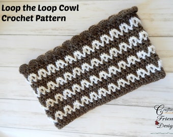 Crochet Pattern: Cowl - Loop the Loop Cowl, PDF Instant Download crochet pattern, DIY scarf / Cowl crochet pattern