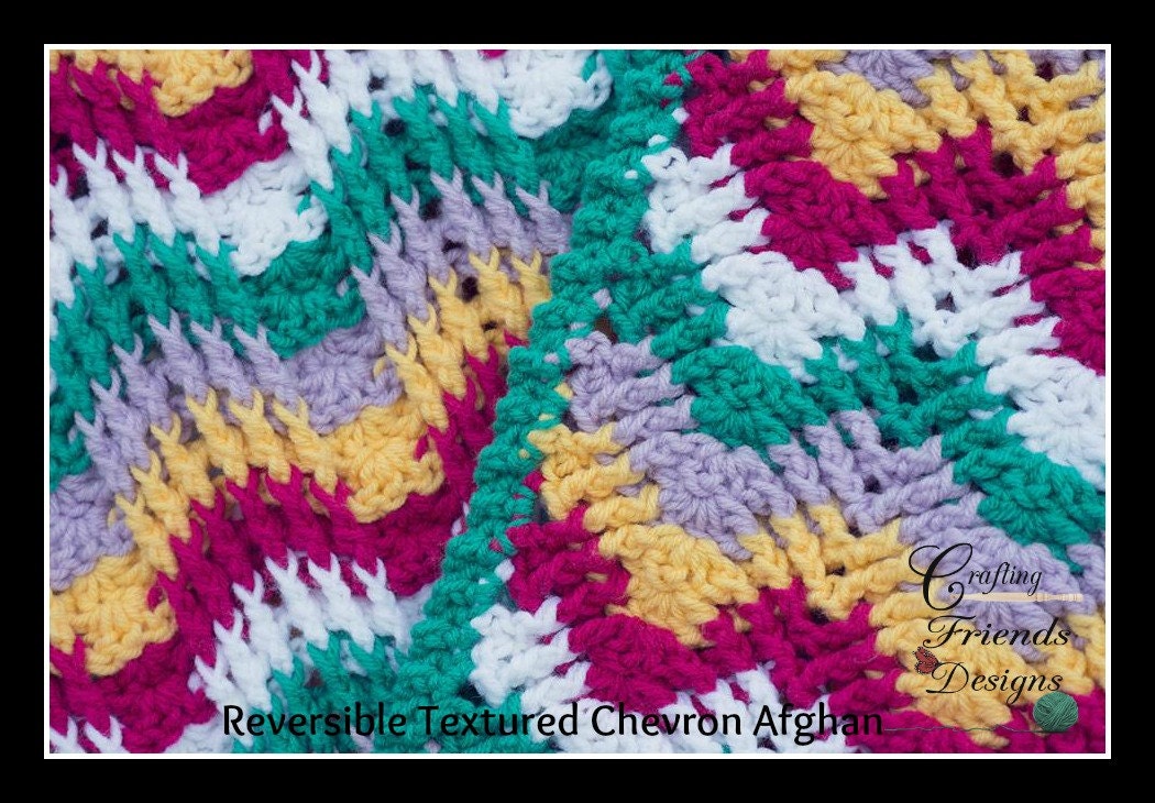 Crochet Pattern Reversible Textured Chevron Afghan Perfect Etsy