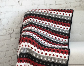 Pebbled Archway Throw Crochet Pattern: Reversible Blanket (PDF Download)