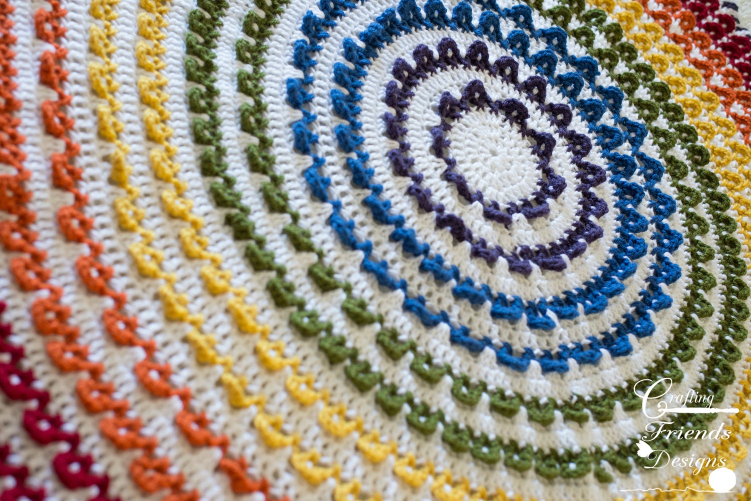40 Rainbow Blanket Crochet Patterns to Brighten Baby Rooms, Throws, and Gift Giving 5 Round Afghan Crochet Pattern: Loop the Loop Textured