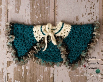 Crochet Pattern: Infant Royal Cape Great for Photography Props, PDF Instant Download crochet pattern