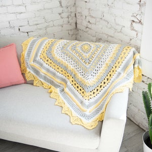 Crochet Blanket Pattern Sunny Day Blanket Square crochet pattern, Baby blanket digital pdf instant download image 1